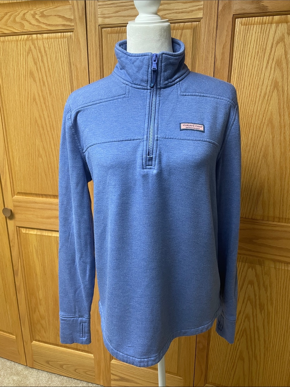 Vineyard Vines Women's Light Blue Half-Zip Pullover Sweatshirt
